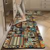 Kitchen Rug European Retro Style Quick To Absorb Water Non-Slip Suitable For Dining Room Silica Gel Mat For Home Decor