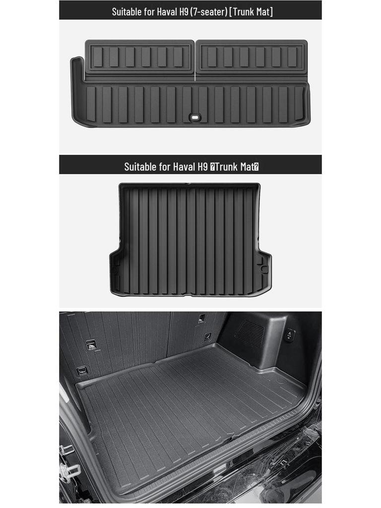 2024 Haval H9 TPE Floor & Trunk Mats with Seat Back Protection