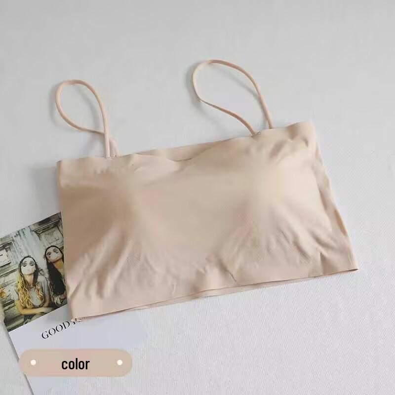 Ice Silk Seamless Strapless Camisole for Women - Anti-Exposure One-Shoulder Bandeau with Beautiful Back Design