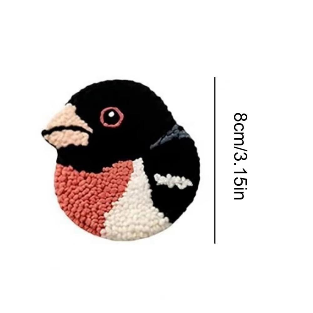 Soft Bird Coasters Punch Needle Kit Handmade Bird Coaster Kit Embroidery Coaster Kit for Beginners