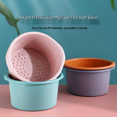 Thickened Plastic Foot Bath Basin with Massage Feature for Adults and Seniors