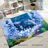 27 Style 3D Illusion Sea Underwater World Dolphin Rug for Bedroom Living Room Sofa Home Doormat Decor, Kids Non-slip Floor Mat