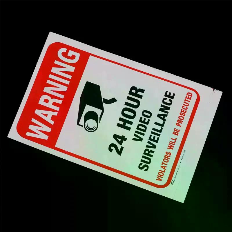5Pcs 24H CCTV Video Camera System Security Warning Sign Sticker Surveillance Monitor Alarm Cameras Wall Sticker Decal