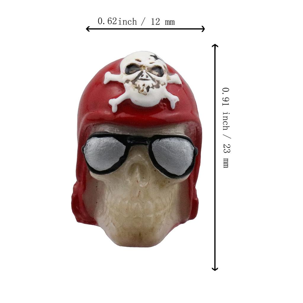 Bashineng Car Tire Valve Stem Caps 4pcs Skull Head Valve Cap Cover Universal Fit