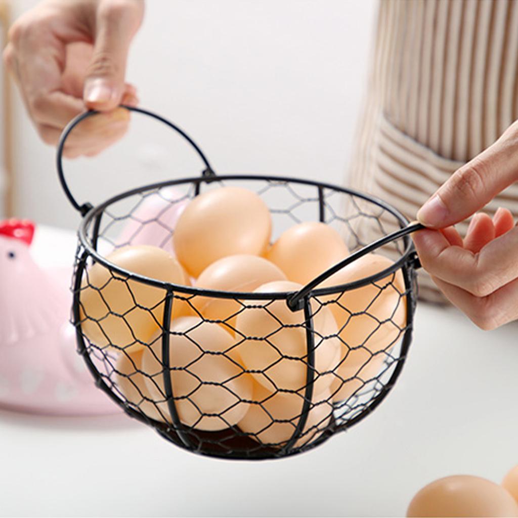 Egg Storage Basket Ceramic Iron Vivid Chick Shape Kitchen Egg Storage Basket Blue 19 x 16 x 10cm