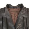 Pas De Chat Lambskin Leather Coat Women M 38 Brown No Collar Genuine Leather(USED)