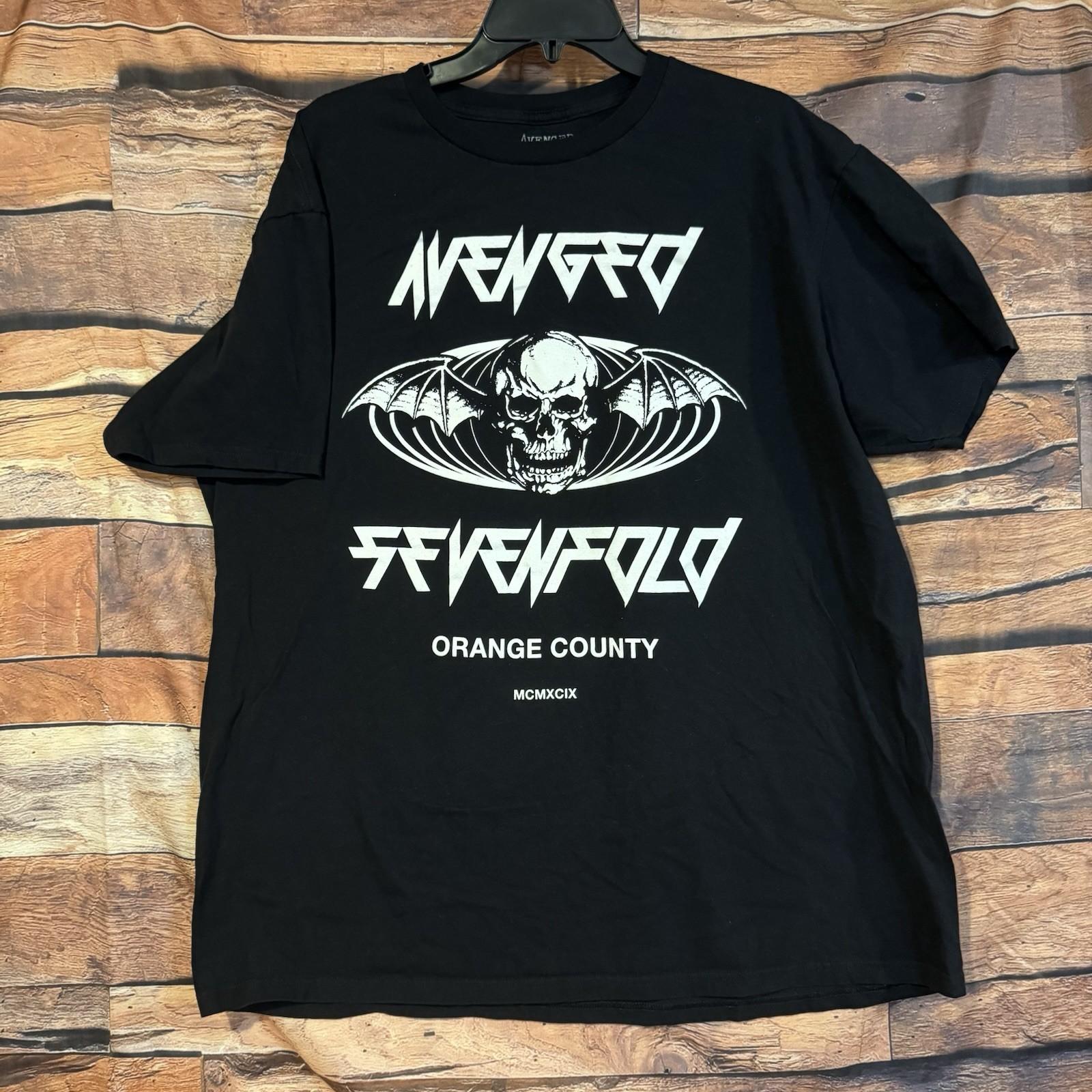 Avenged Sevenfold Orange County A7X Deathbat Black Band Tee 2XL MCMXCIX Unisex T-Shirt XXXXL