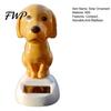 Healing Desk Toy Solar Dog Car Dashboard Toy, Yellow Puppy Nodding Figure, Auto Swing Bumpy Road Stable Decor for Office Desk, Powered Cute
