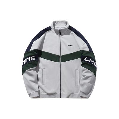 Li Ning Sports Fashion Series Casual Fleece Stand Collar Sports Jacket Unisex Jackets Micro-Crystal-Gray AWDPA41-13