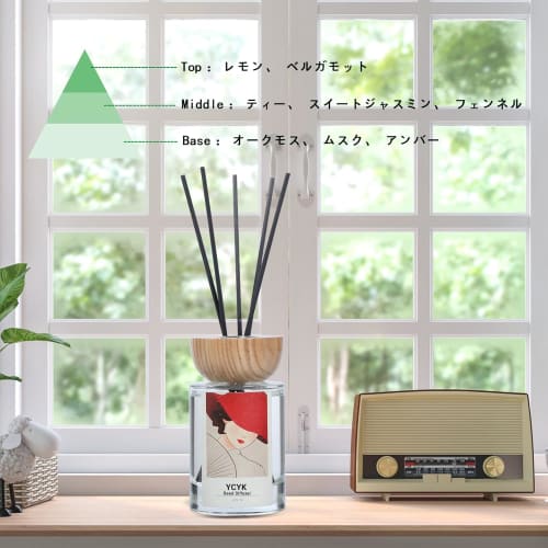 Jasmine Scented Room Diffuser, Fragrance Series, Room Air Freshener, 120ml, Perfect for Mother's Day, Birthdays, Anniversaries, Bedrooms, Living Rooms