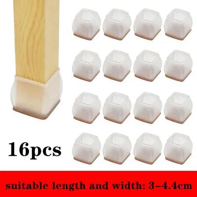 Novos 16 Peças Protetores de Chão para Pés de Cadeira com Feltro Espesso Envolvente Capas de Silicone para Pés de Móveis Tampas para Pés de Mesa para Proteger Pisos