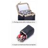 Boîte de rangement pour rouge à lèvres Étui porte-rouge à lèvres avec miroir Cuir Vintage Mini trousse cosmétique de voyage pour petits accessoires Bijoux