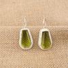 Peridot Stone Sterling Silver Handcrafted Hook Drop Best Sisters Gift Earrings EE-137-7