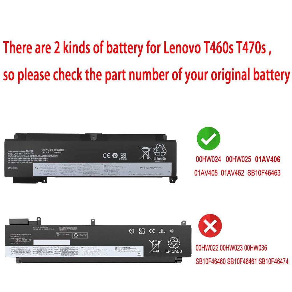 Lenovo ThinkPad T460S T470S Serisi için 01AV405 Pil 01AV406 01AV462 00HW024 00HW025 00HW038 SB10J79002 L16M3P73 SB10K97605
