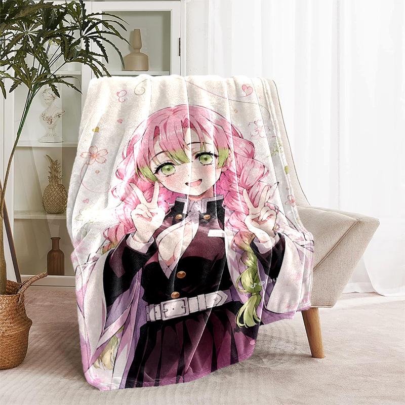 1 Stück Decke - Nezuko Demon Slayer Kanroji Mitsuri Druckdesign, Leichte Decke für Sofa, Bett - Weich & Warm, Geschenk für Alle Jahreszeiten