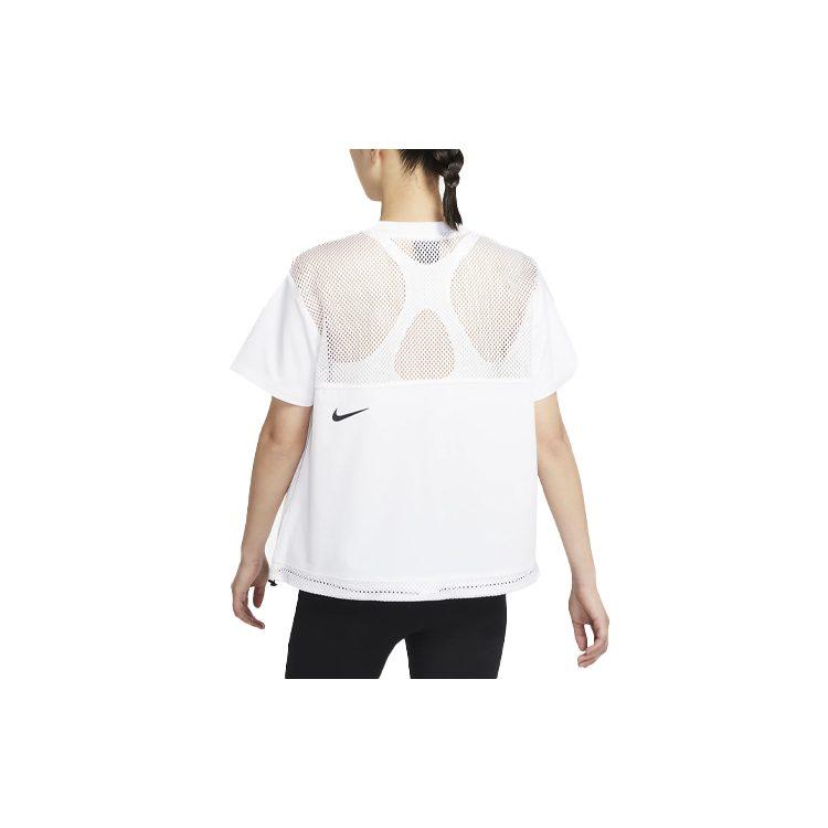 Nike SPORTSWEAR TECH PACK T Shirts Women's White Crew Neck Moderate Straight Fit DC8116-100