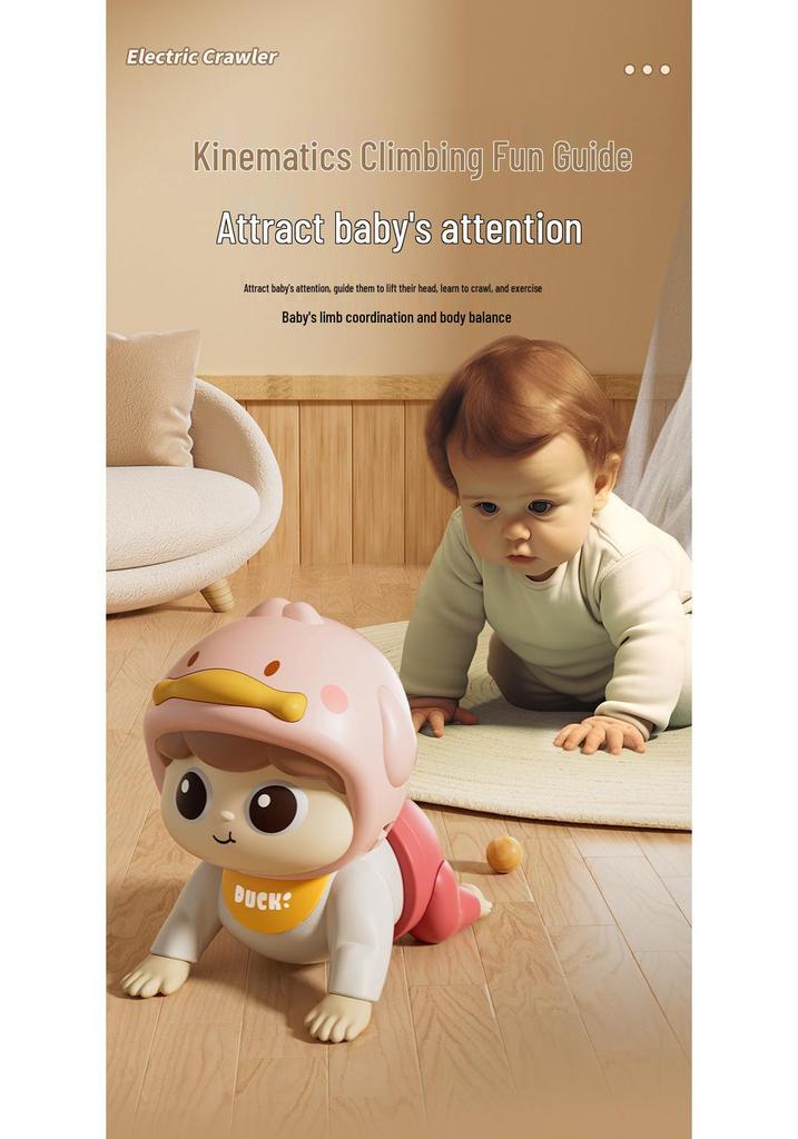 Baby Crawling Doll for Educational Head Lifting and Practice, Suitable for 0-1 Year Olds, 3-6 Months.