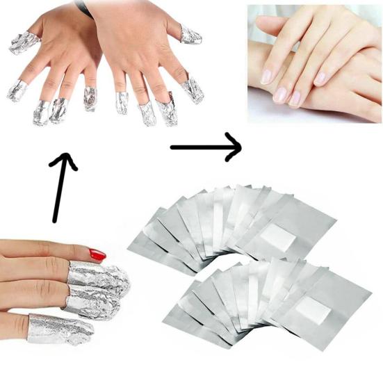 100/200/400Pcs Nail Polish Remover Foil Wrap Kit Soak Off Gel Remover with Cotton Pad Home Salon Nail Polish Removal Tools Kit