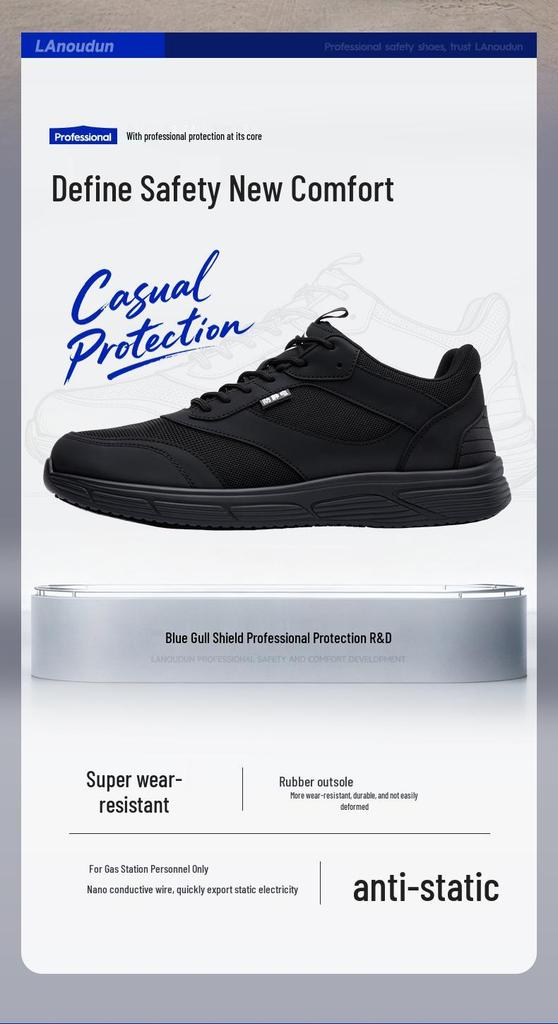 Blue Gull Shield 2026 Men's Anti-static ESD Safety Shoes, All-Season, Fashionable, Wear-Resistant, Soft Work Shoes