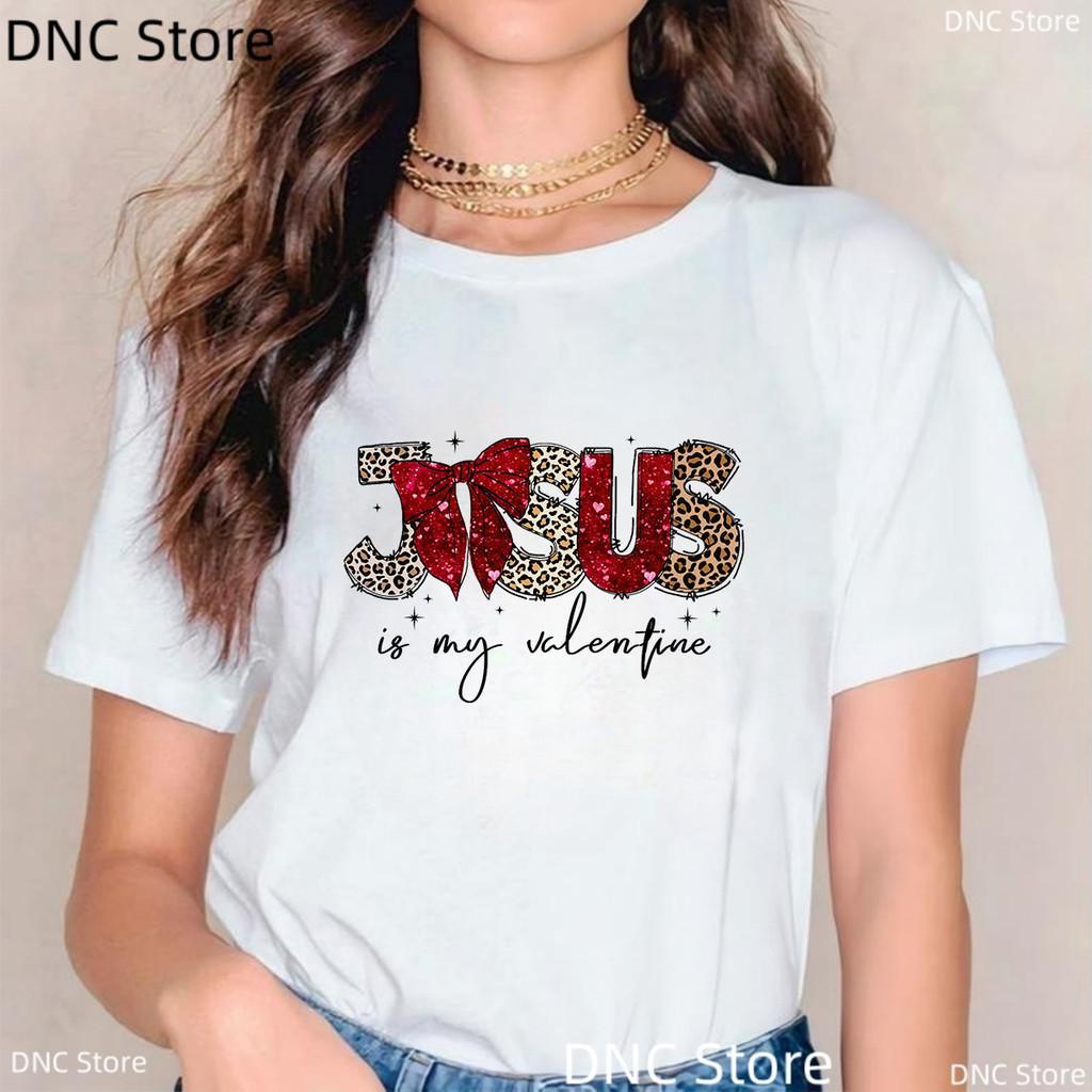 Jesus Loves Me, Christian Cross, Easter, Christian Shirt Fashion Women'S T-Shirt Summer Round Neck Female Tshirt Tops Wholesale