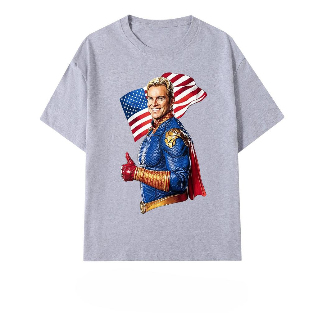 New American TV The Boys Homelander Graphic Cotton Tee Unisex Summer Short Sleeve Fashion Brand Tee Luxury Casual Vintage Tees