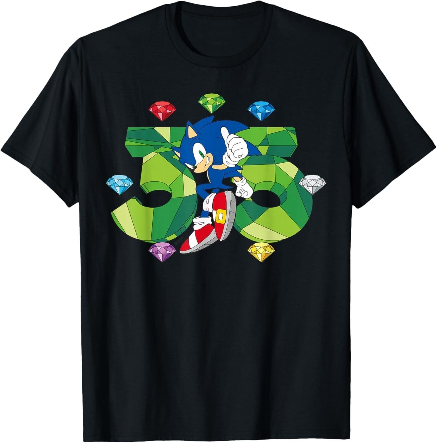 ( Front & Back ) Sonic The Hedgehog - 35th Anniversary: Key Art Unisex T-Shirt S разноцветный
