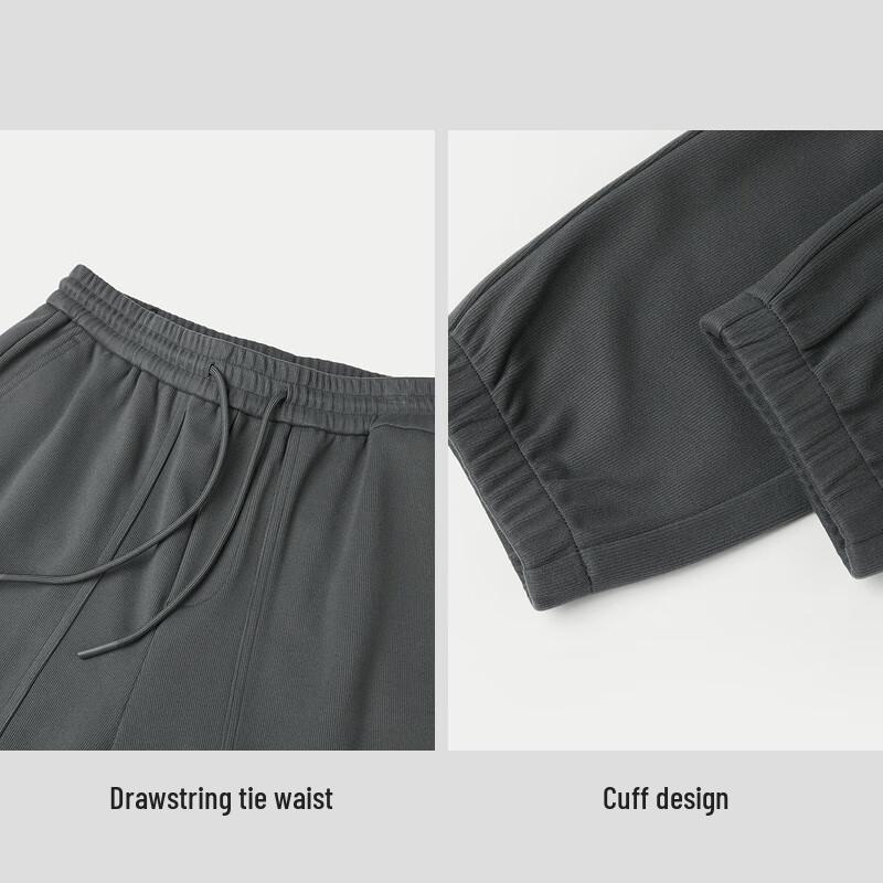 HLA Men's Embroidered Drawstring Thick Warm Casual Pants