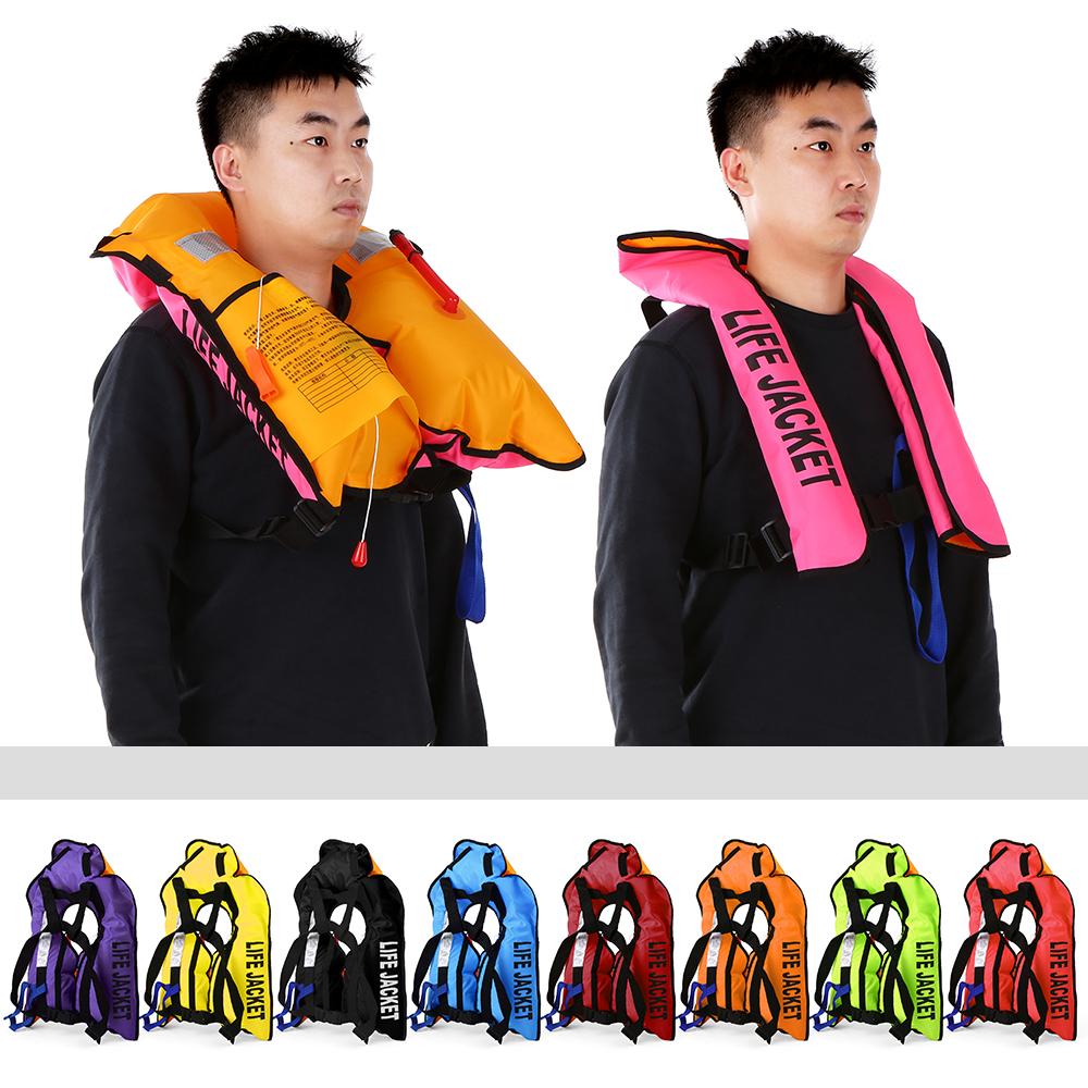 Chaleco Salvavidas Inflable Manual para Adultos Chaleco Salvavidas para Deportes Acuáticos Natación Pesca Chaqueta de Supervivencia