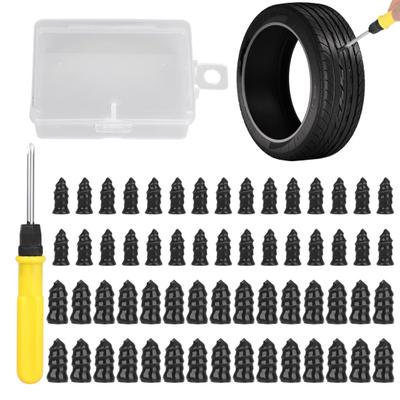 Kit de Clavos Selladores de Neumáticos al Vacío Duraderos de Alta Resistencia Tapones para Neumáticos Clavos de Goma Espirales Herramientas de Reparación Rápida de Autoservicio