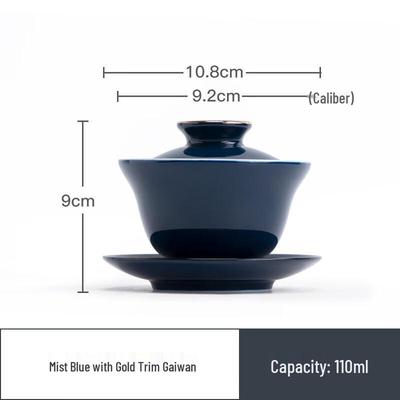 Nanshan Ceramic Sancai Covered Tea Bowl