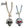 Skull Car Mirror Hanging Ornament Ornament Gothic Faux Pearl Chain Auto Rear Spooky Vehicle Accessories View Charm Funny Interior Pendant for Women