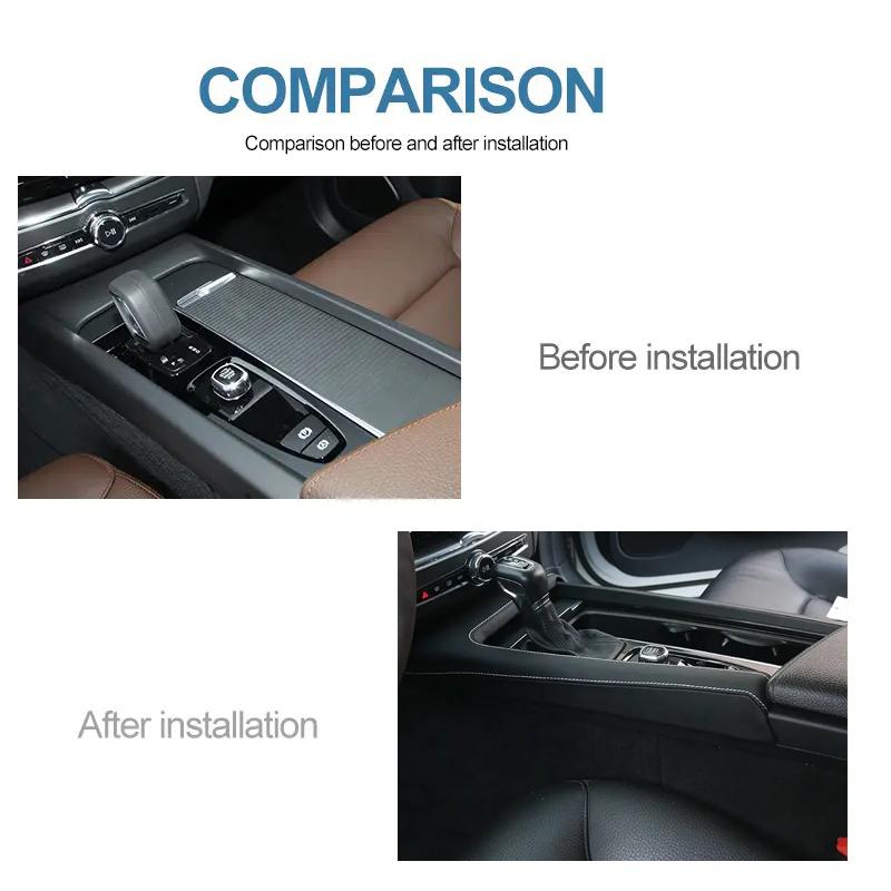 For Volvo XC60 2018-2025/S60 V60 2020-2025 Central Control Gear Shift Panel Leather Decorative Frame Car Accessories