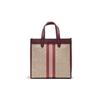 Coach Field 0 Vertical Jacquard Fabric With Leather Tote Bag Women tote Khaki Red 5868-B4RXM