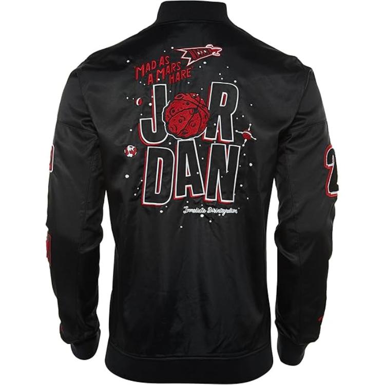 Jordan WB Marvin Bomber Jacket Black/Red Men Streetwear 687806-010