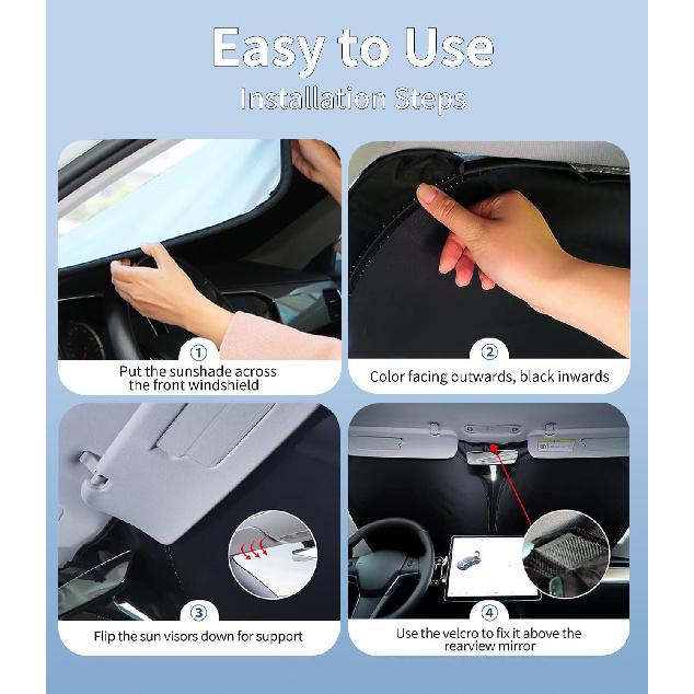 Custom-Fit for Volvo Windshield Sun Shade, Car Sunshade Cover UV Block Car Front Window with Foldable Sun Shade Cover Cool Protection Visor, Designed