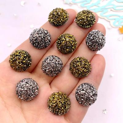 10PCS 1.5cm Special Colors Convex Round Half Bead Flat Back Rhinestone Applique DIY Wedding Scrapbook Jewelry Accessories