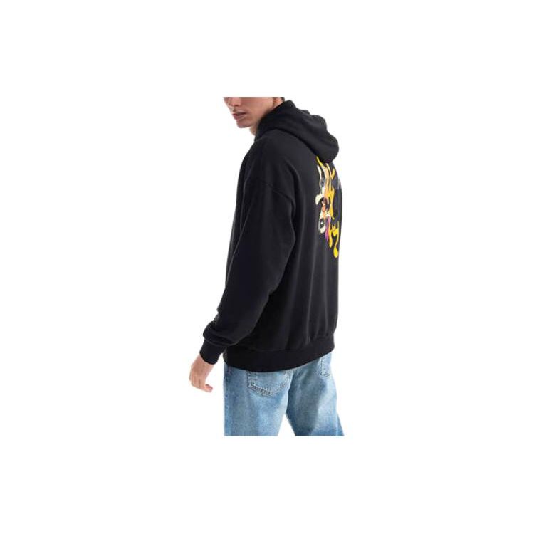 Puma Letter Print Pattern Drawstring Hoodie Long Sleeve Sweatshirt Men Sweatshirt Black 532230-01