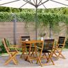 VidaXL Folding Garden Chairs Set of 4 Black Solid Acacia Wood, Garden Seat, Patio Chair, Dining Chair of 3214565