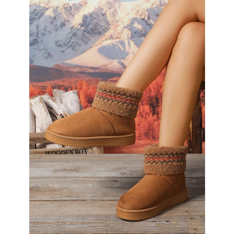 2025 Winter Fleece-Lined Thermal Snow Boots New Arrival Oversized Cuffed Casual Thickened Short Boots