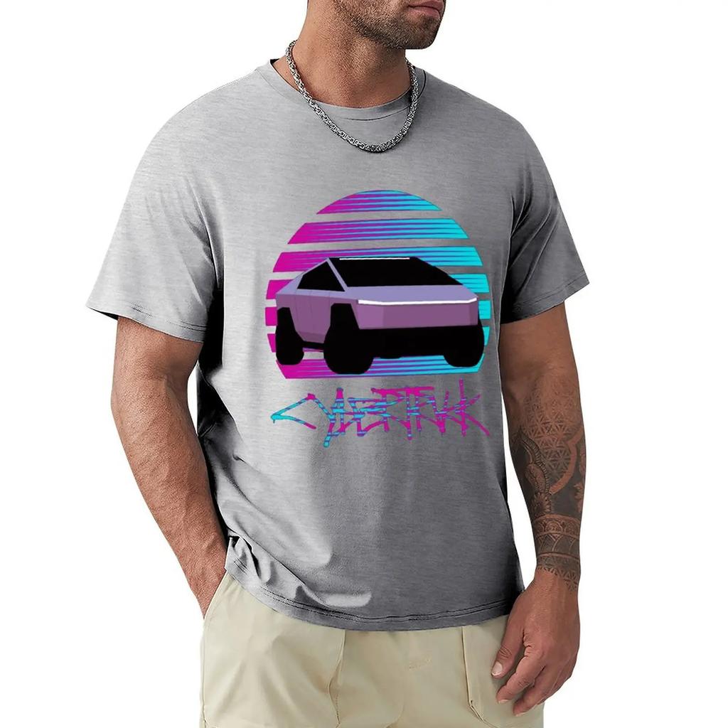 Cybertruck Cyber Truck Graffiti Estetyka Przyszłości Koszulka Harajuku Koszulka z Krótkim Rękawem 100% Bawełna Koszulka z Grafiką Topy