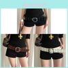 Punk Style Wide Pu Belt For Women With Metal Buckle For Dress And Jeans
