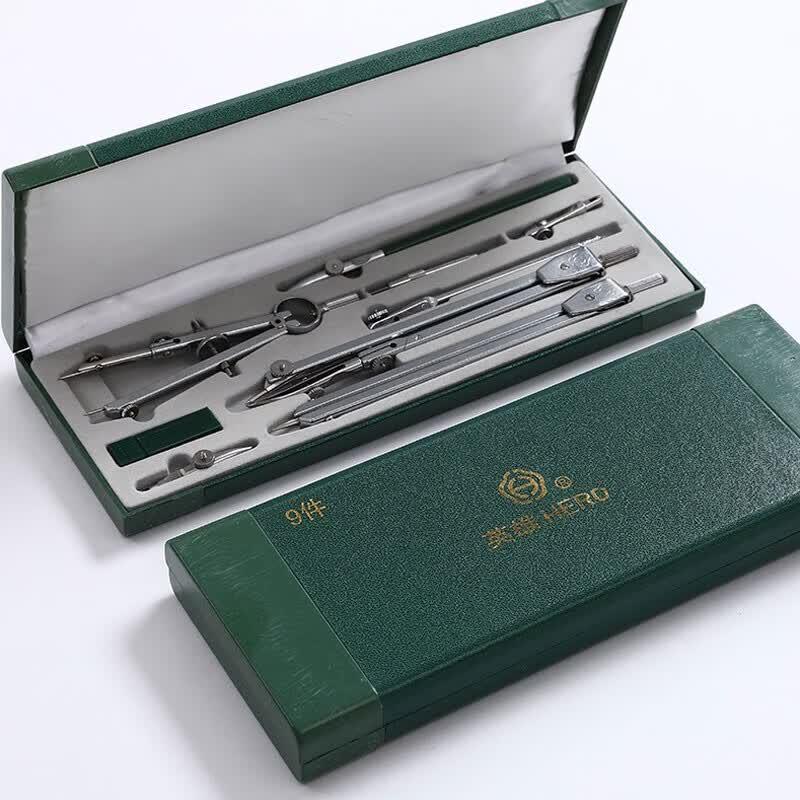 Set Profesional de Compase de Desen Metalice cu 9 Piese