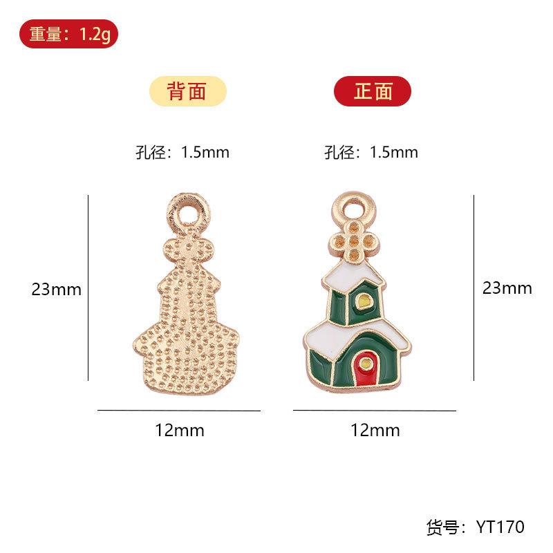 YT zinc alloy oil dripping small pendant, bracelet pendant, Christmas zinc alloy small size pendant