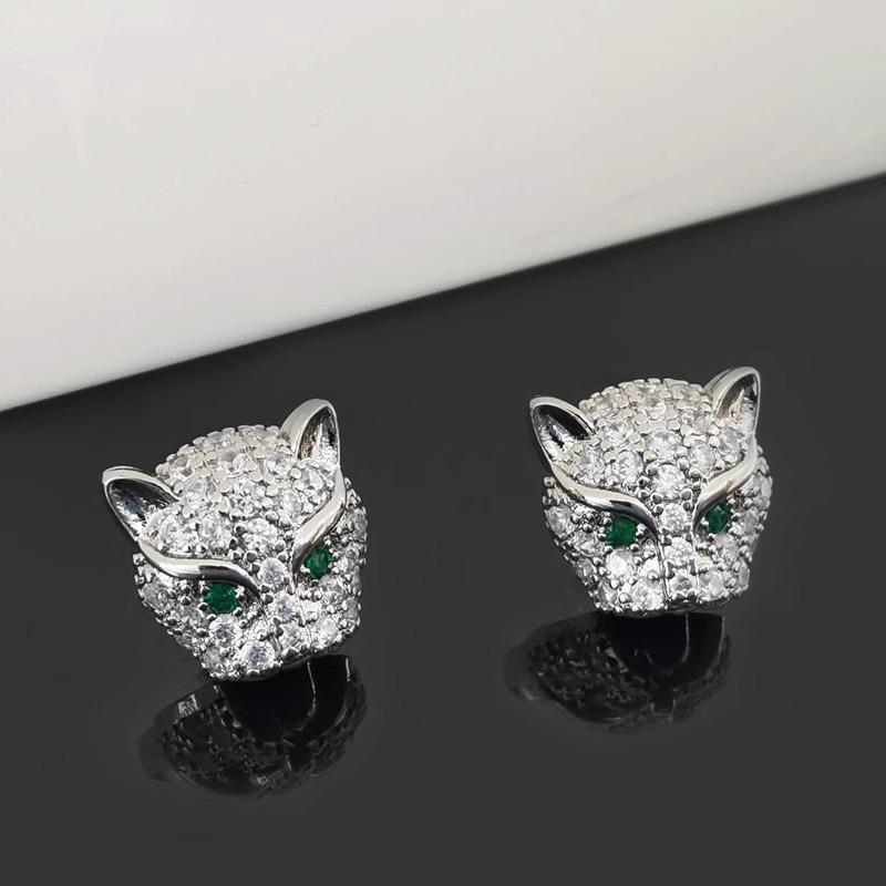 2024 Trendige Mikro-Diamant Leopardenkopf Zirkonia Ohrringe - Unisex, High-End, Stilvoll & Nische