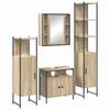 Bathroom Furniture Set with Shelf 4 Pcs Sonoma Oak Wood Based Material