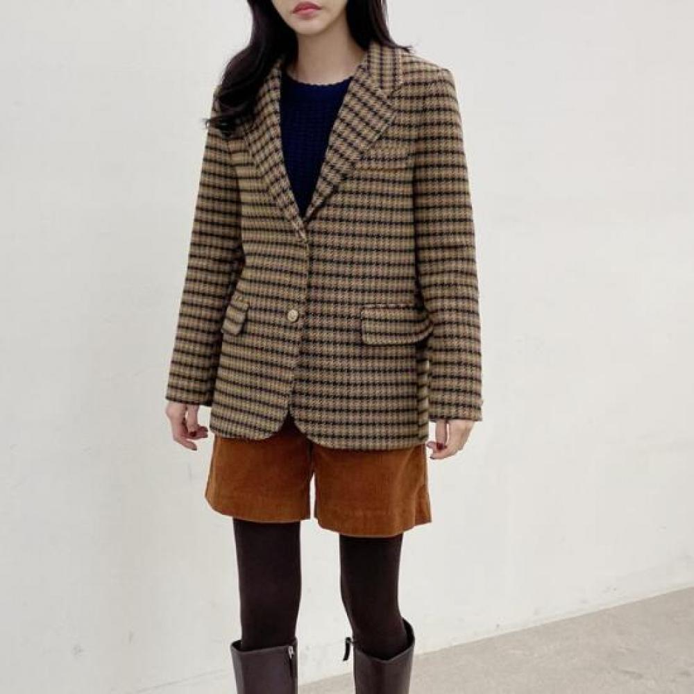New ArrivalS Open Run Women S Wool Jacket Check Two buttonS