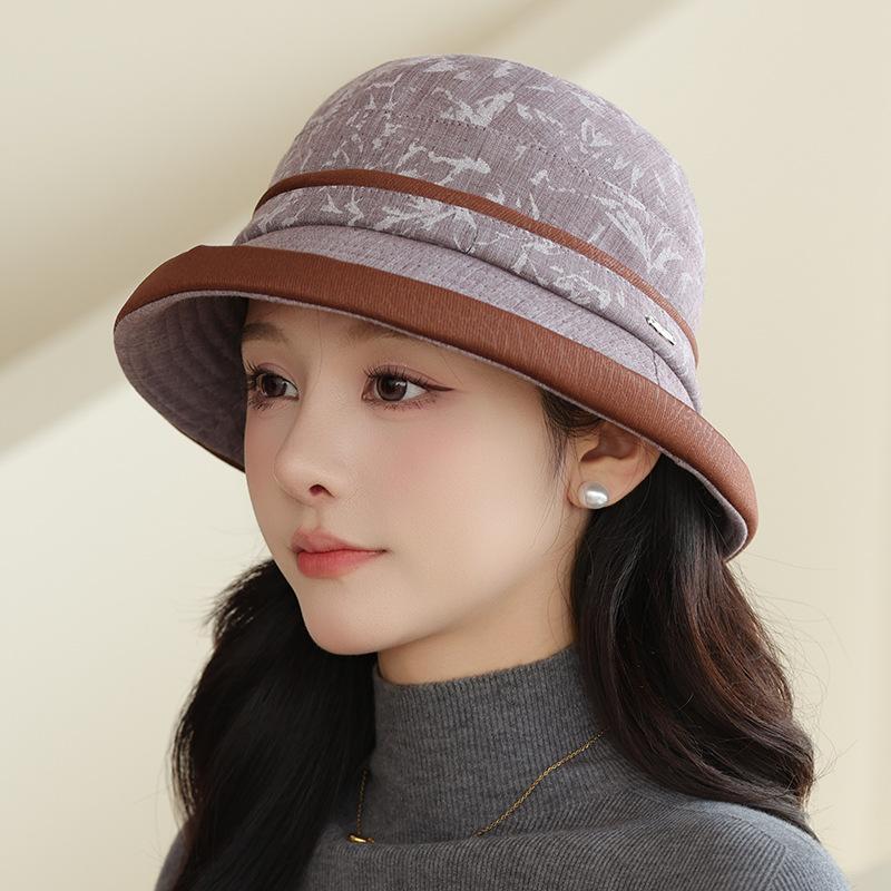 

Шляпа Женская Весна и Осень Досуг Пожилой Человек Панама Для Пожилых Новая Теплая Шляпа-Ведро Тканевая Шляпа one size фиолетовый