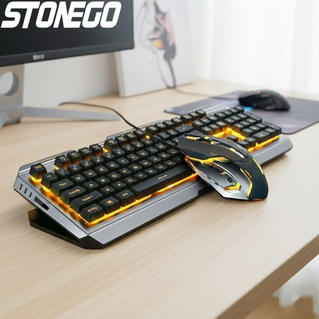 V1 USB Wired Mechanical Gaming Keyboard And Mouse Combo Ergonomic Backlit Keyboards For PC Laptop Computer Gaming Office