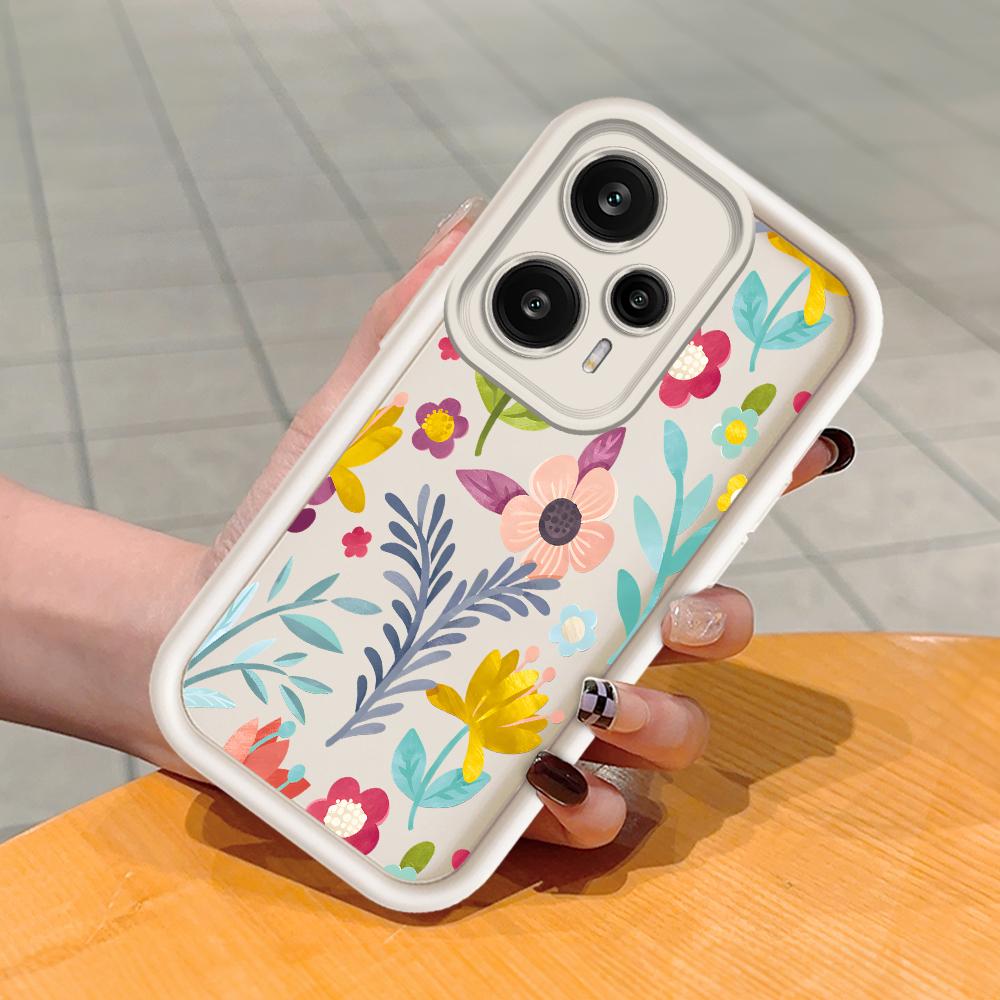 Soft Silicone Square Ladder Printing Pattern Phone Casing Full Cover Camera Shockproof Protection Rubber Case for Xiaomi Redmi