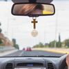 Sivak 5 Pcs Car Air Freshener Cross Mirror Hanging Christian Gift Accessories Daily Bible Car Rearview Decor Accessories Jesus Ornament Religious